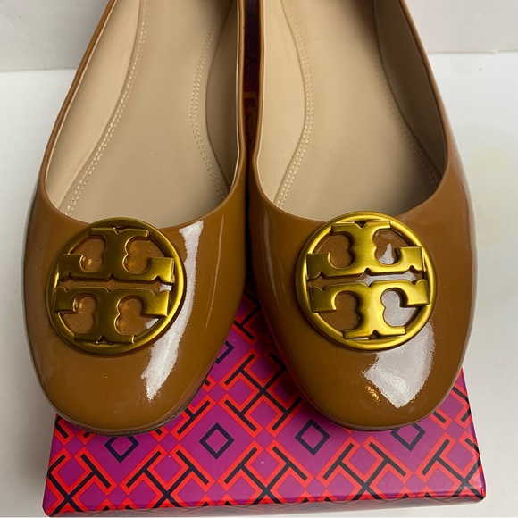 Tory Burch Chelsea Ballet Umber Tan Patent Leather size 9.5 - Picture 7 of 12